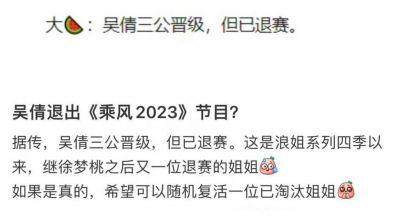 ​吴倩三公持续高人气，汪小敏却惨遭淘汰，《浪姐4》揭示综艺的残酷现实