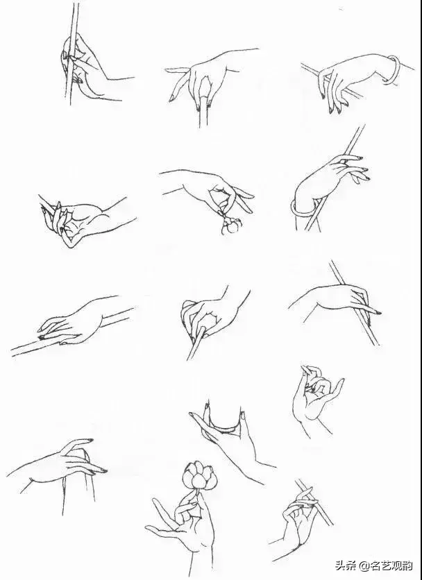 ​传统仕女白描：画法图例资料图