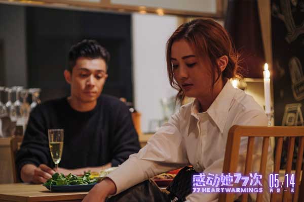 由港片票房冠军导演邱礼涛执导，李敏编剧，蔡卓妍、马里奥·毛瑞尔、周柏豪、惠英红、卫诗雅、郑希怡等主演的电影《感动她77次》将于5月14日全国上映。近日，影片曝光了终极预告及海报，Eva（蔡卓妍 饰）和
